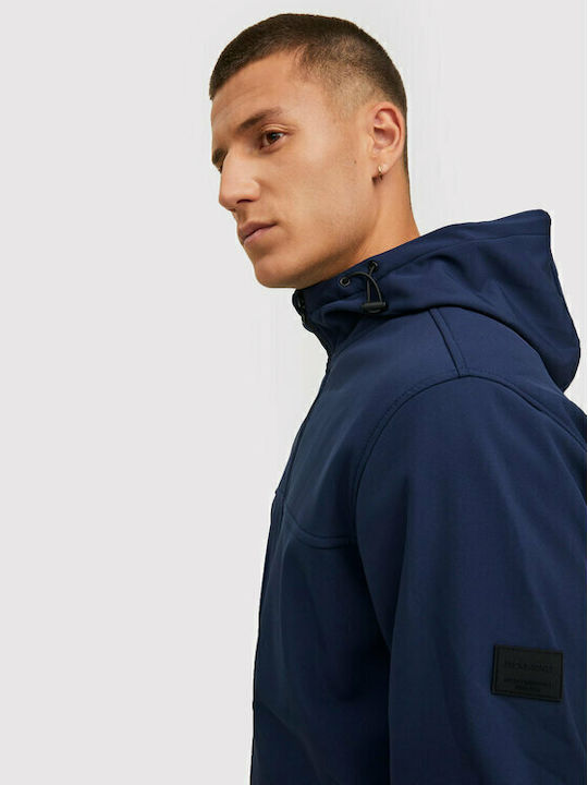 Winter Jacket Softshell Waterproof and Windproof Navy Blue
