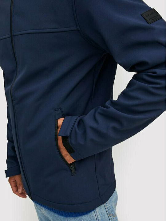 Winter Jacket Softshell Waterproof and Windproof Navy Blue
