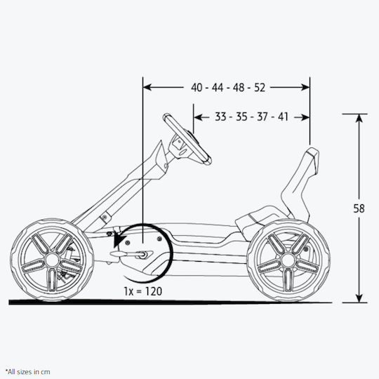 Reppy Roadster Go Kart Μονοθέσιο με Πετάλι Μπλε για 3+ Ετών