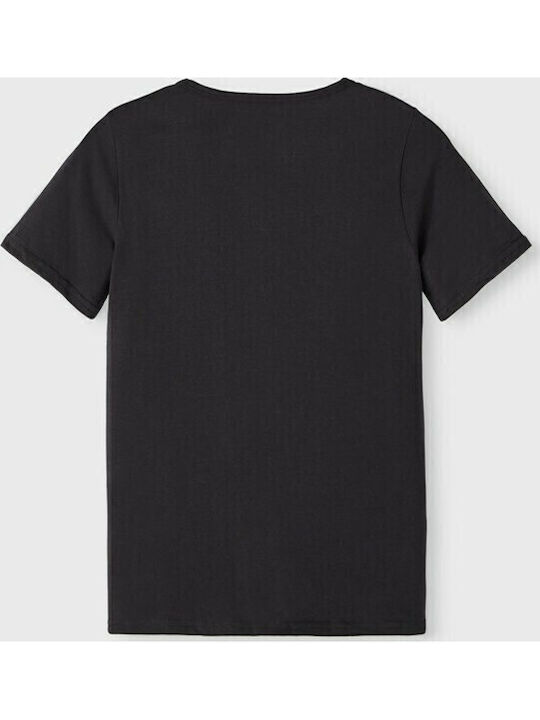 Name It Kids' Set with Undershirts Short-sleeved Black 2pcs
