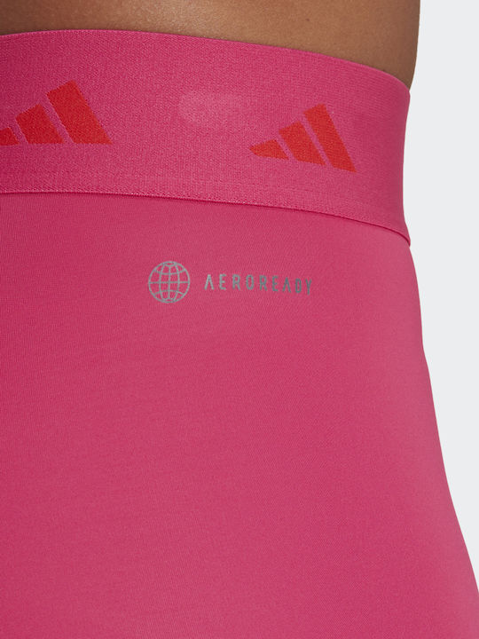 Techfit 3-Streifen Training Damen Gekürztes Leggings Formendefinition Team Real Magenta