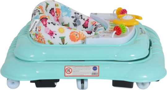Moni Jungle Fun Baby Walker for 6+ Months Turquoise