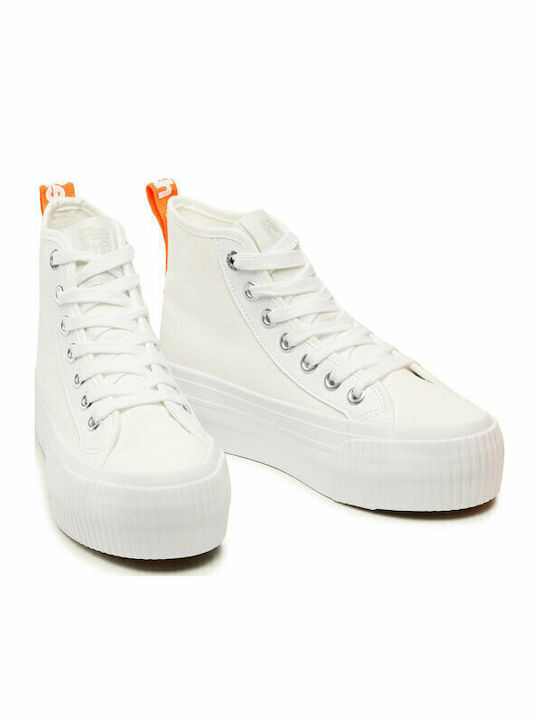 Γυναικεία Flatforms Μποτάκια Λευκά
