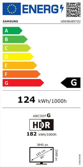 Samsung Smart Τηλεόραση 65" 4K UHD LED BU8500 HDR (2022) UE65BU8572UXXH