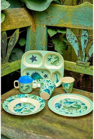 Rice Set de hrănire Dinozaur din Melamină Multicolor 4buc