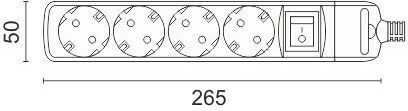 Spot Light Power Strip 4 Positions with Switch without Cable