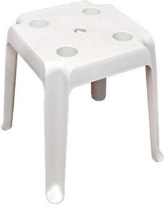 Malibu Auxiliary Outdoor Free Standing Plastic Table White 44x44x40cm