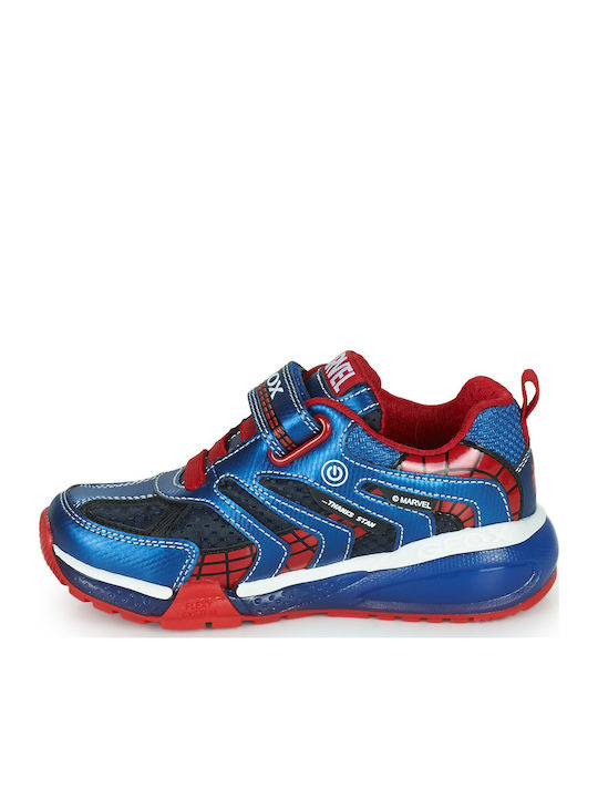 Spiderman Παιδικά Sneakers Ανατομικά με Σκρατς Navy Μπλε