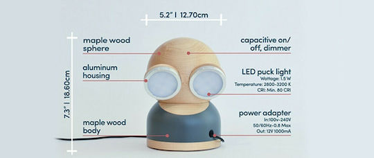 Allocacoc GoggleLamp Dekorative Lampe Blau