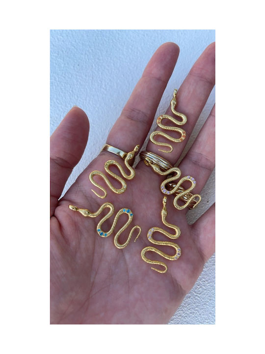 ZÉNAÏS LIMITED Rainbow Python gold necklace επιχρυσωμένο ασήμι