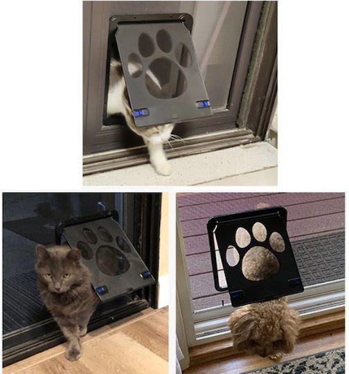 W177 Door Dog & Cat made of Plastic in Gray Color 24 x 29 x 29cm