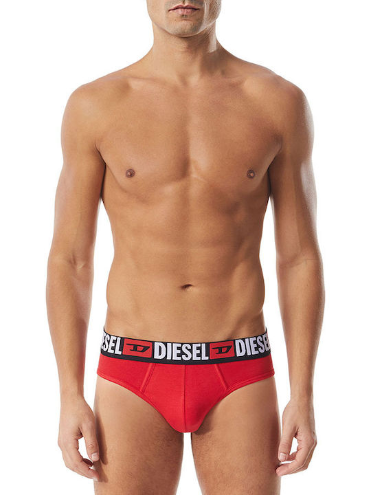 Diesel Herren Slips Grey/Red/Black 3Packung