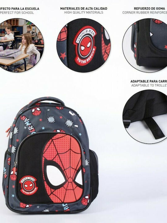 Cerda Spiderman Σχολική Τσάντα Πλάτης Δημοτικού Πολύχρωμη με Θήκη για Παγούρι