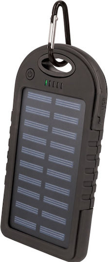 Waterproof Solar Power Bank Слънчева 5000mAh с 2 USB-A порта Черен