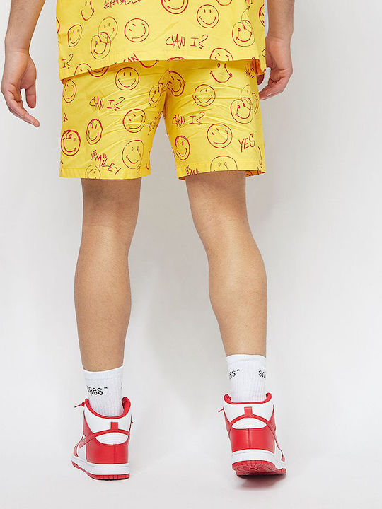 Karl Kani Smiley Sportliche Herrenshorts Gelb