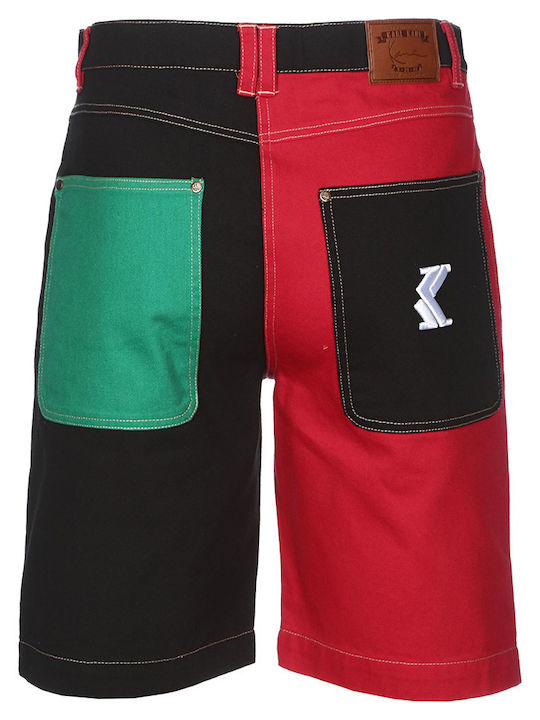 Ανδρική Βερμούδα Τζιν Black/red
