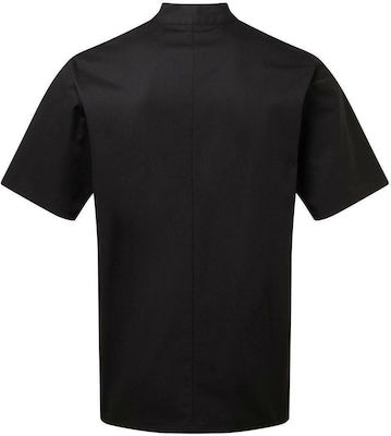 PR900 Chef Short Sleeve Polycotton Jacket Black