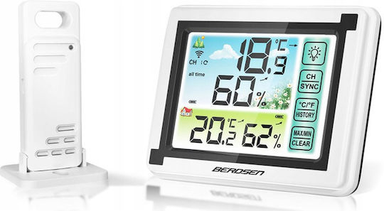 Berdsen BD-900 Wireless Digital Weather Station Tabletop / Wall Mounted White