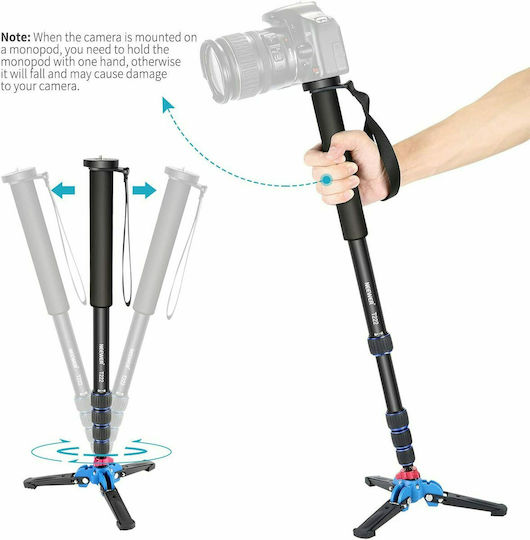 Neewer Extendable Camera Monopod With Foldable Tripod Support Base 10091158