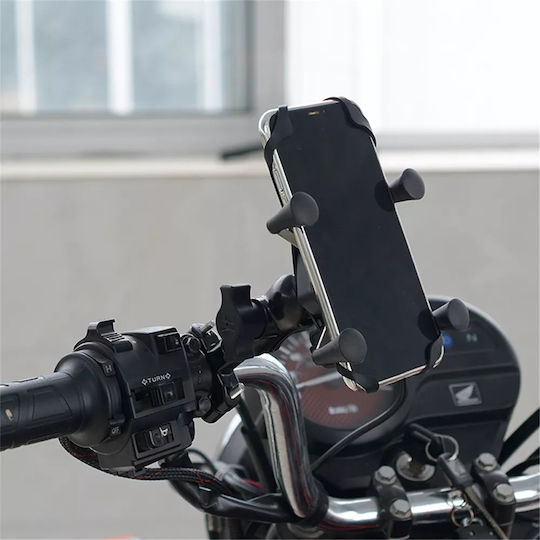 Mount Phone Motorcycle with Adjustable Arm for Steering Wheel and USB charger