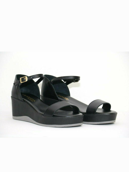 Damen Sandalen Anteos 22401 Schwarz Leder