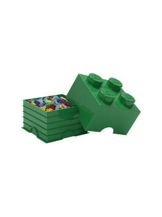 Lego Kids Plastic Toy Storage Box 4-Stud Green 25x25x18cm