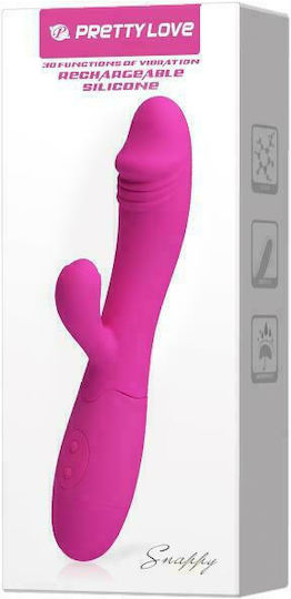 Pretty Love Snappy Rechargable Silicone Vibrator Rabbit 19.5cm Pink