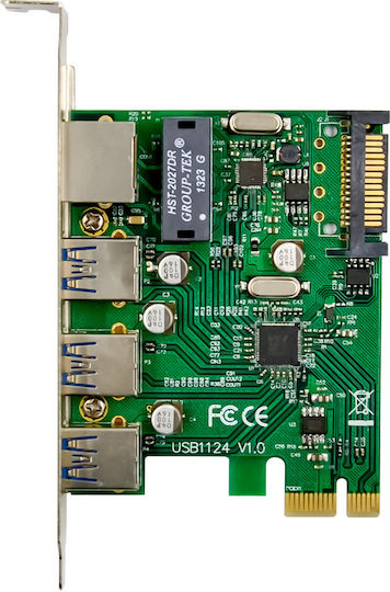 Powertech Κάρτα PCIe σε 4 θύρες Ethernet / USB 3.0