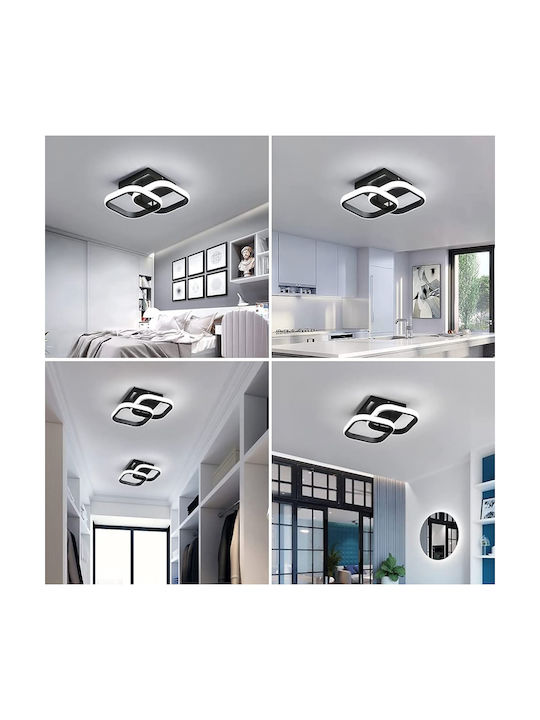 Powertech Plafonieră de Tavan 24buc Neagră cu LED Integrat