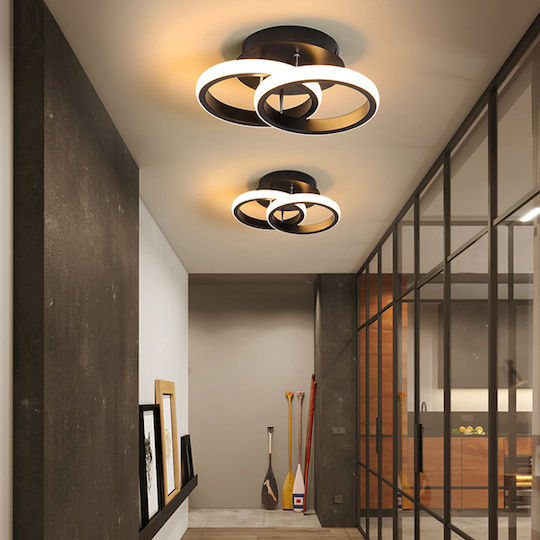 Powertech Plafonieră de Tavan 24.5buc Neagră cu LED Integrat