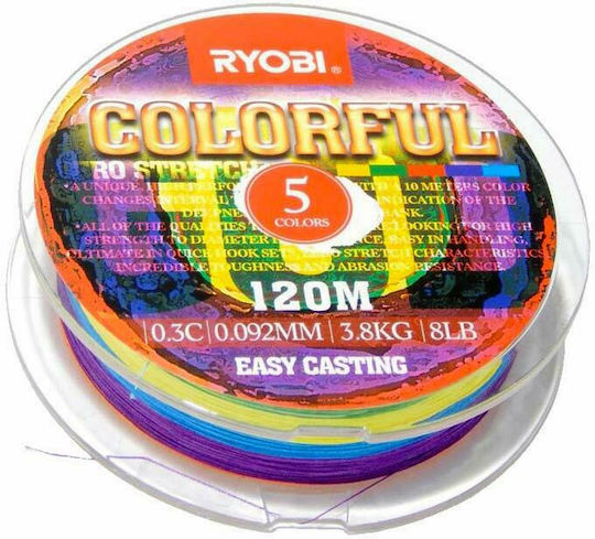 Ryobi Colorful Νήμα Ψαρέματος 120m / 0.165mm