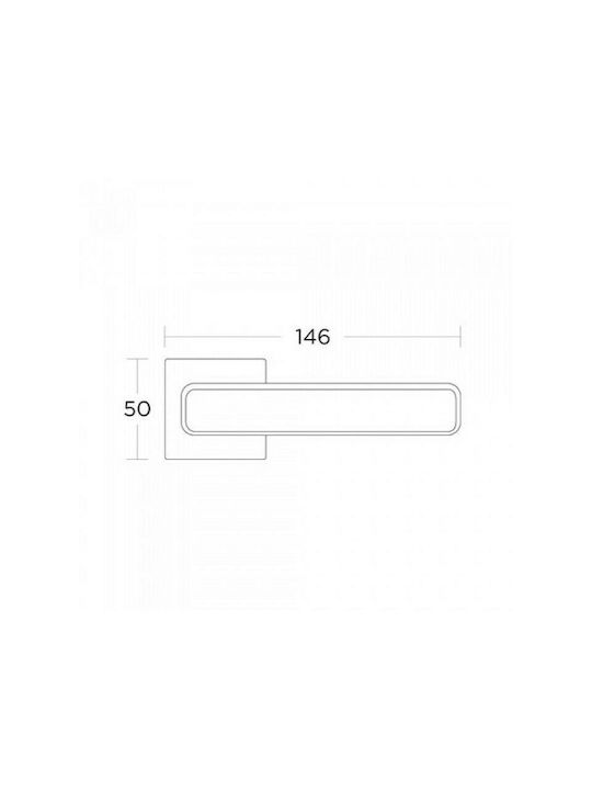 Convex Lever Middle Door with Rosette 2145 2145RORS04S19 Pair with Rosette Chrome / Black