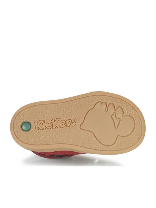 Tackeasy Anatomice Ghete Copii din Piele cu Velcro Roșii
