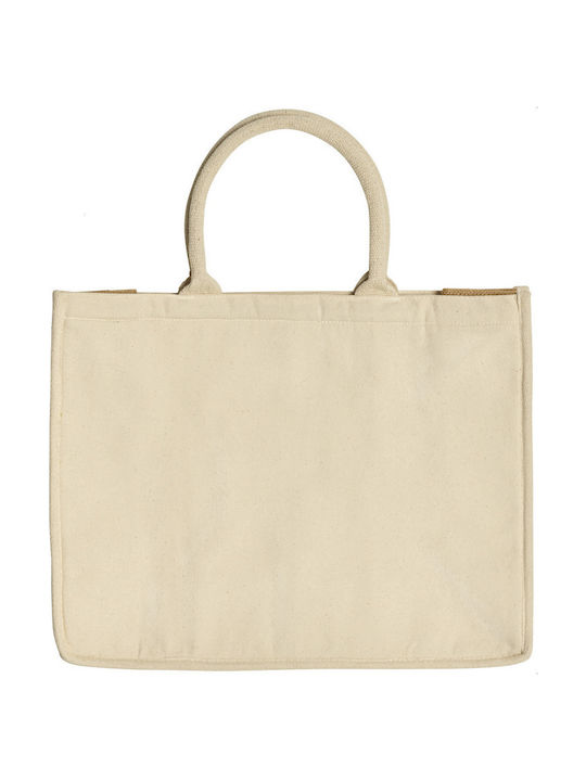 Ubag Riviera Βαμβακερή Τσάντα για Ψώνια σε Μπεζ χρώμα