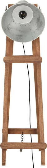 vidaXL Vintage Floor Lamp H110xL28cm with E27 Bulb Socket Silver and Brown