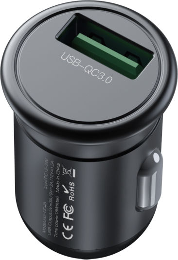 XO CC46 Car Charger 3A with one Port: 1xUSB Gray Color