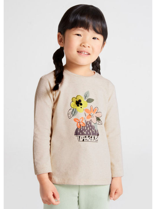 Mayoral Kids Blouse Long Sleeve Beige