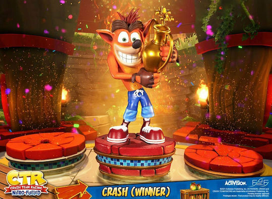 First 4 Figures Crash Bandicoot Crash Победител Racing Nitro Fueled Фигура 46см