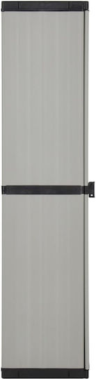 Single-Leaf Plastic Cabinet with Locking Capability with 3 Shelves Grey / Black 34x40x168 cm