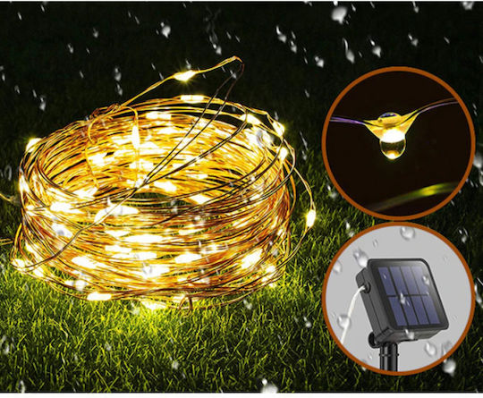 15100-77 Λαμπάκια LED 10μ. Θερμό Λευκό Ηλιακά σε Σειρά