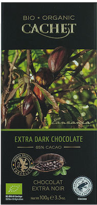 Cachet Organic Chocolate Dark Vegan with 85% Cocoa 100gr 1pcs