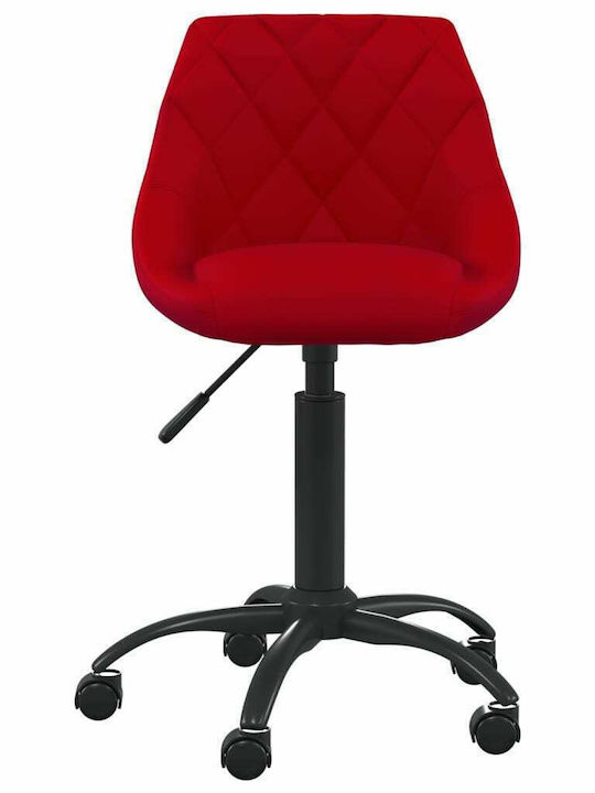 Office Desk Stool with Backrest Burgundy 44x46x67cm