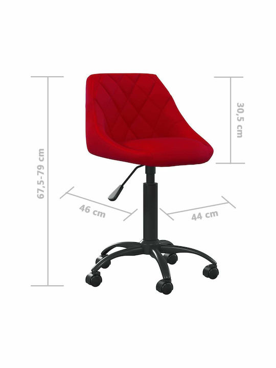 Office Desk Stool with Backrest Burgundy 44x46x67cm