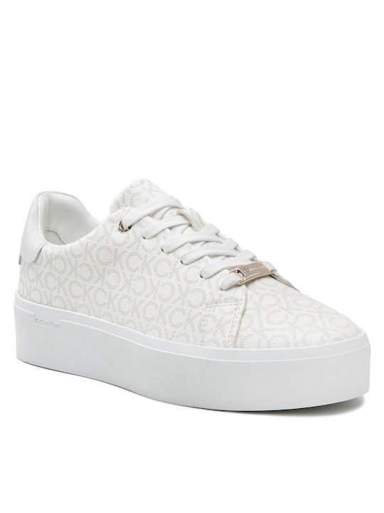 Calvin Klein Flatforms Sneakers Λευκά
