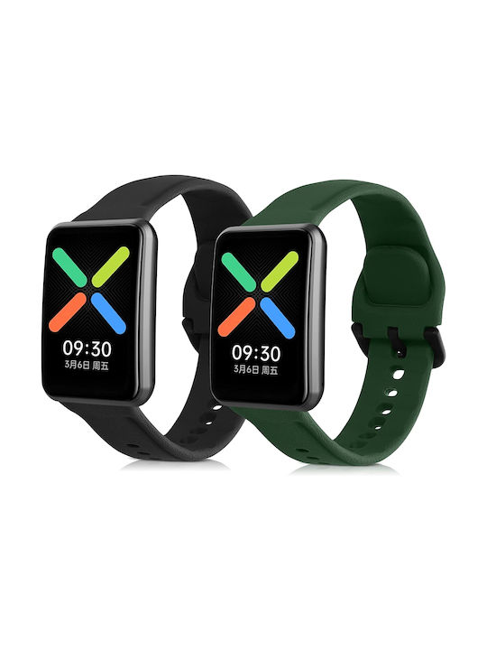 KWmobile 2-Pack Каишка Силикон Black / Dark Green (Oppo Free) 58875.02