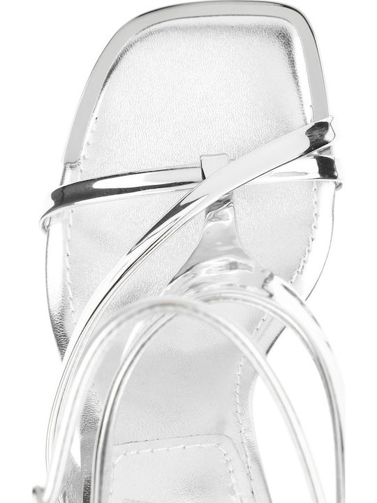Audrey Sandalen aus Lackleder Silber