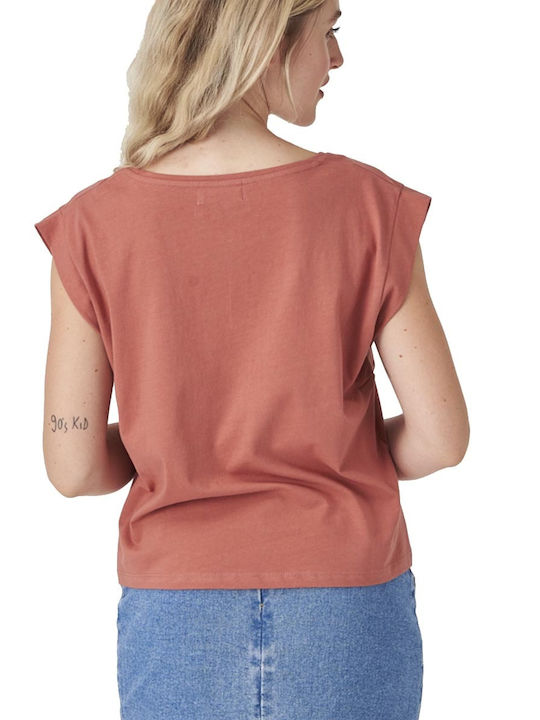 24 Colours C22S- Damen Sommerliche Bluse Ärmellos mit V-Ausschnitt Rosa
