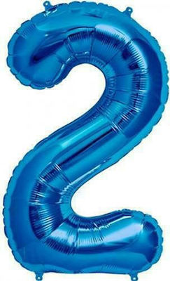 Ballon Folie Jumbo Zahl 2 Blau 86cm