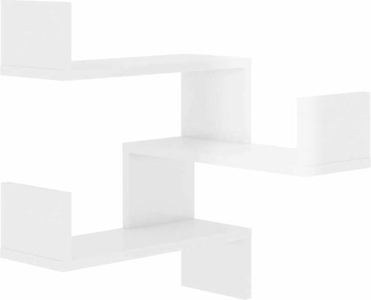 Eckregale Wand White Glossy 2Stück 40x40x50cm