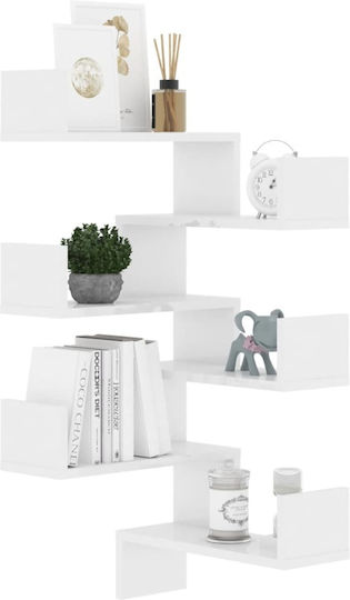 Eckregale Wand White Glossy 2Stück 40x40x50cm